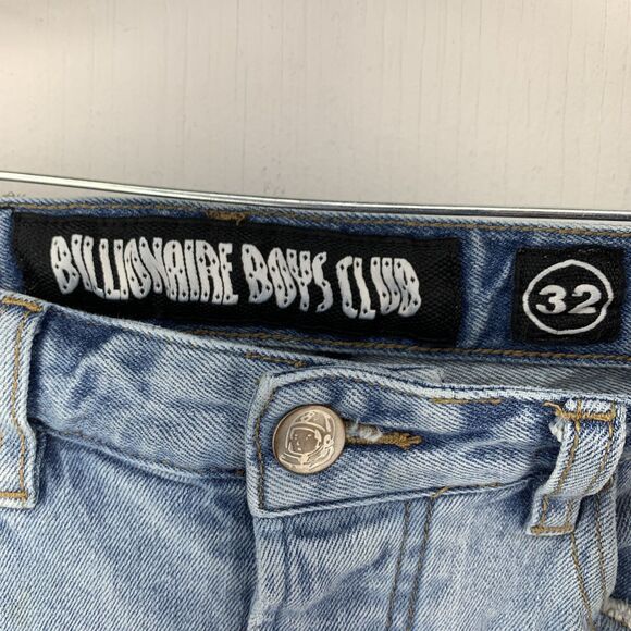 Billionaire Boys Club BBC Mens 32 Infinity Jeans Grunge Embroidered Distressed - Picture 6 of 8
